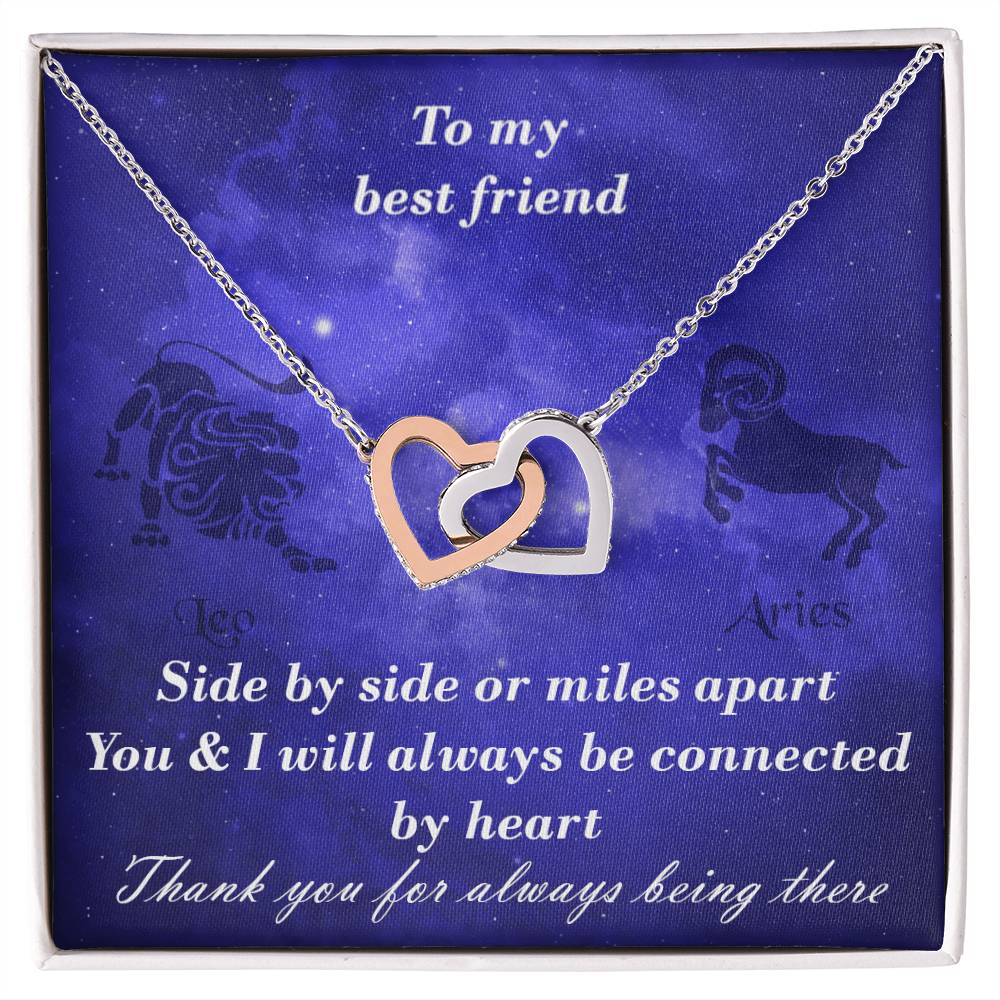 Leo To Aries Best Friend Interlocked Hearts Necklace Interlocking Hearts Necklace