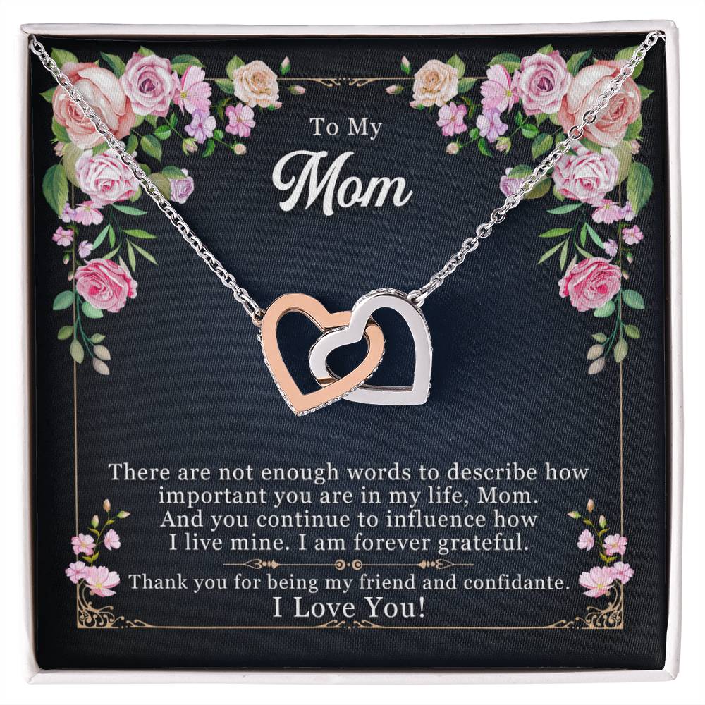 To My Mom - Interlocking Heart Necklace Interlocking Hearts Necklace