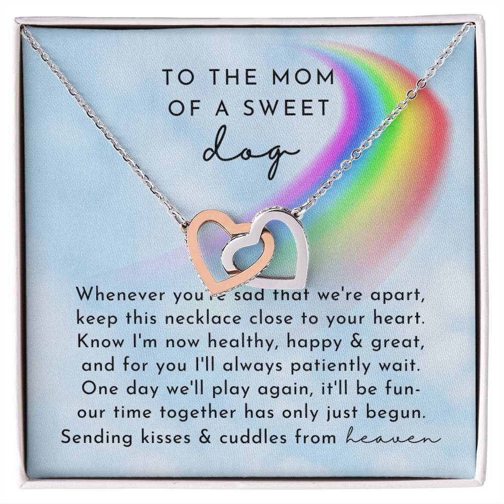 Dog Memorial Interlocking Hearts Necklace Day Rainbow Remembrance