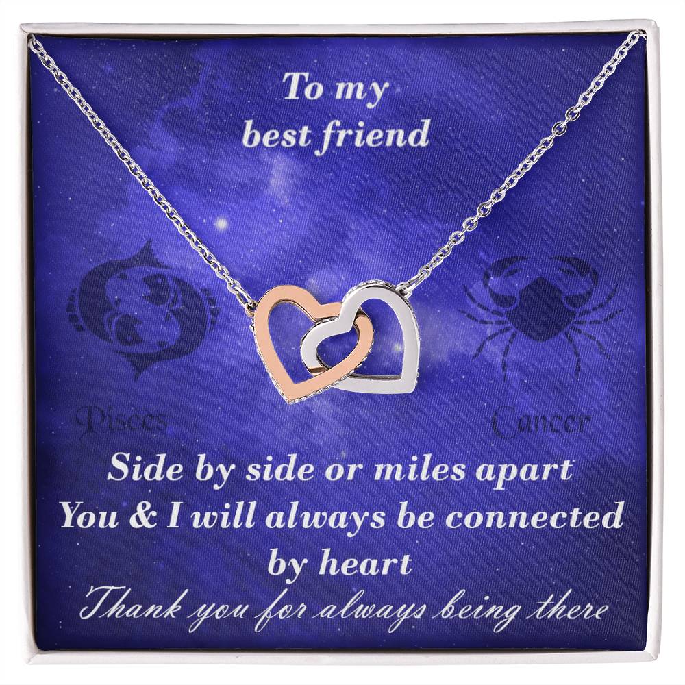 Pisces To Cancer Best Friend Interlocked Hearts Necklace Interlocking Hearts Necklace