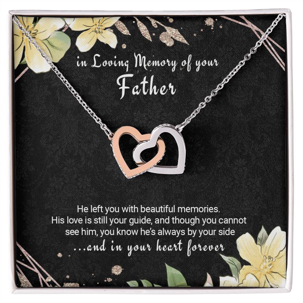 Loss Of Father Gift Remembrance Necklace Dad Memorial Gift Sorry For Your Loss Interlocking Hearts Necklace