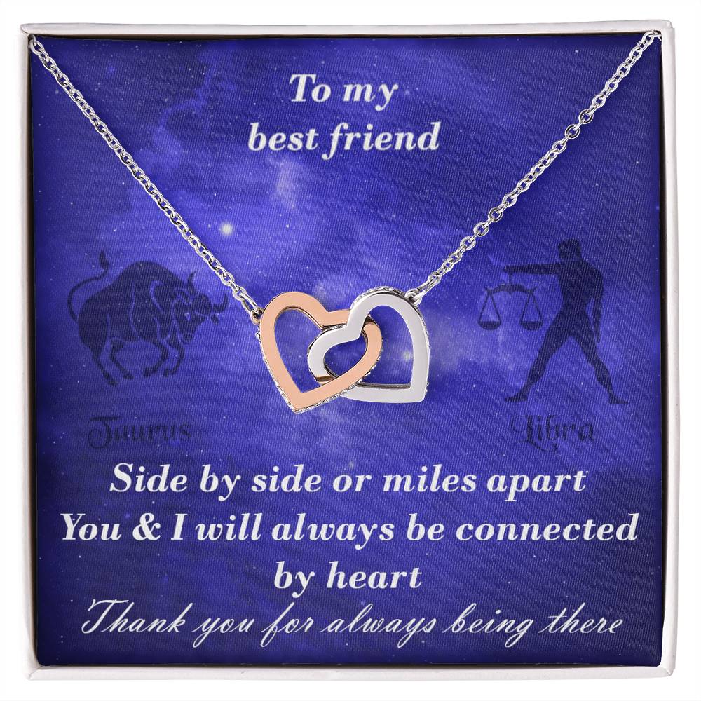 Taurus To Libra Best Friend Interlocked Hearts Necklace Interlocking Hearts Necklace