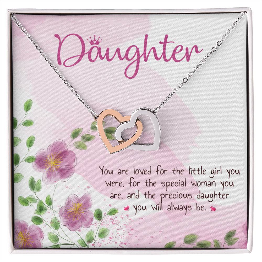My Precious Daughter Hearts Necklace Interlocking Hearts Necklace