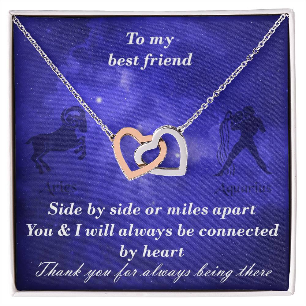 Aries To Aquarius Best Friend Interlocked Hearts Necklace Interlocking Hearts Necklace