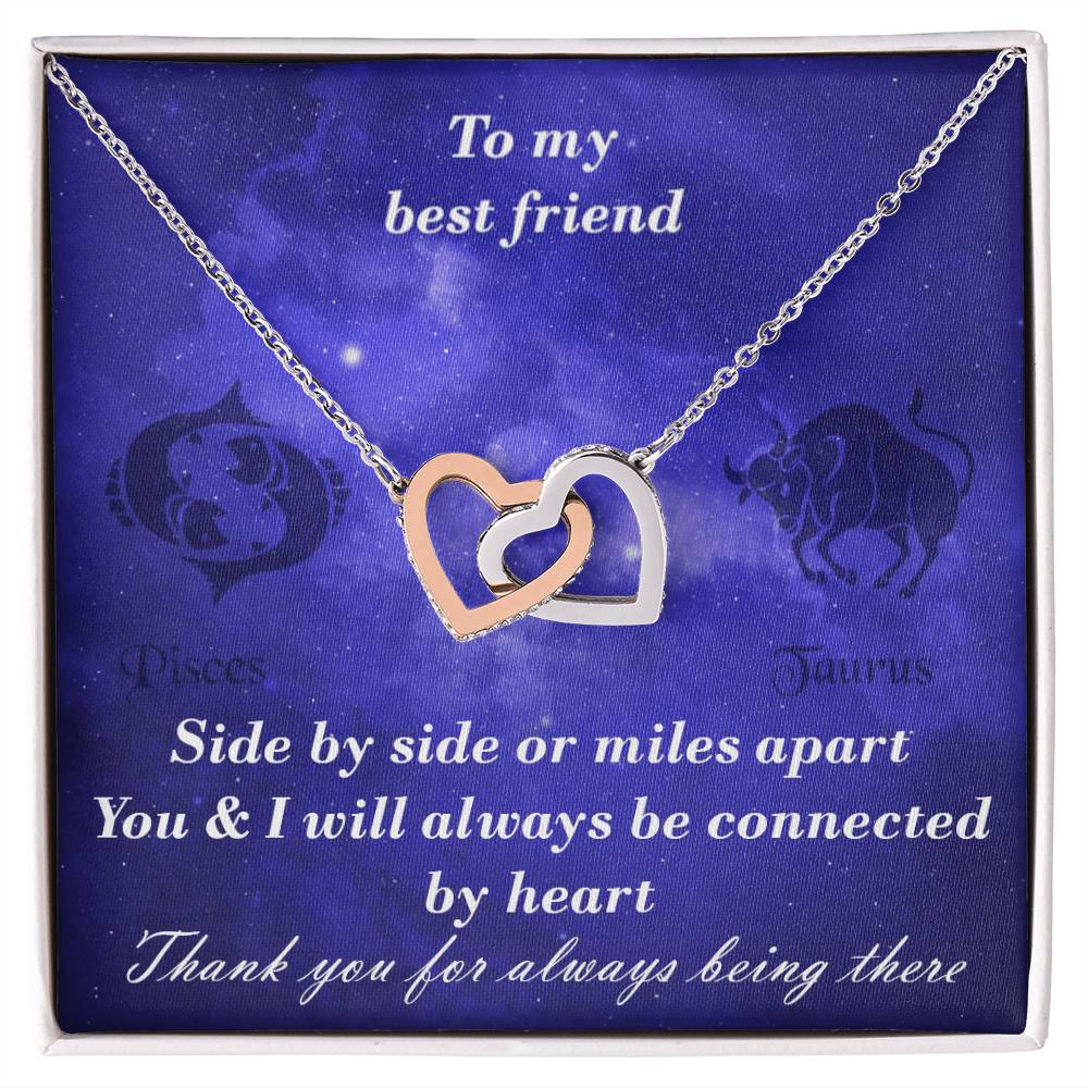 Pisces To Taurus Best Friend Interlocked Hearts Necklace Interlocking Hearts Necklace