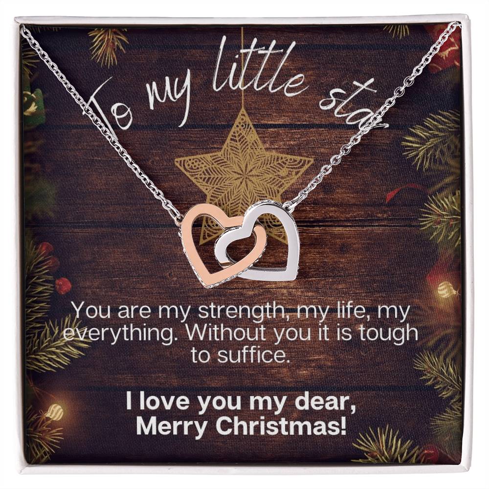 To My Little Star ⭐ - Perfect Christmas Gift 🎅🤶 Interlocking Hearts Necklace