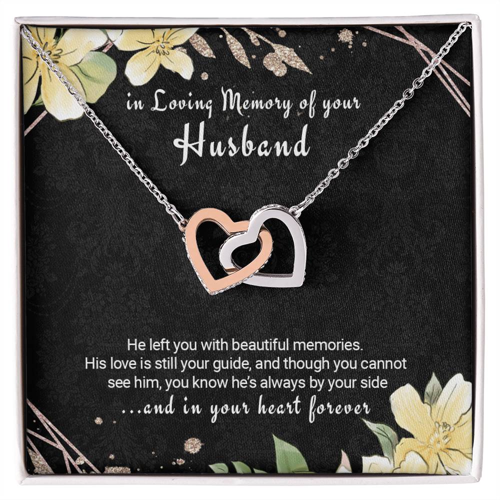 Bereavement Necklace For Loss Of Husband Sympathy Gift Interlocking Hearts Necklace