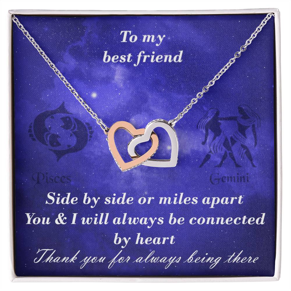 Pisces To Gemini Best Friend Interlocked Hearts Necklace Interlocking Hearts Necklace