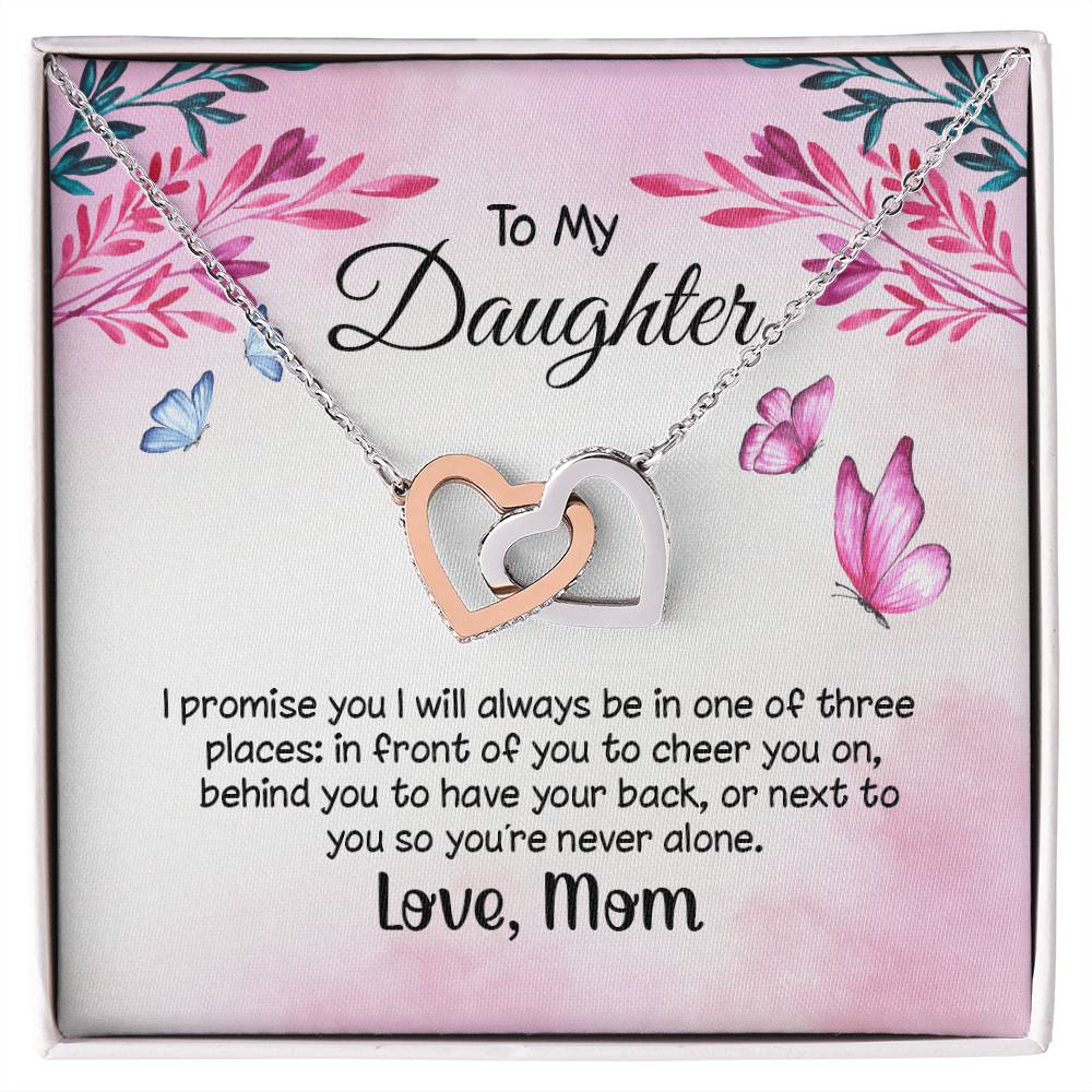 Interlocking Hearts Necklace To My Daughter I Promise You