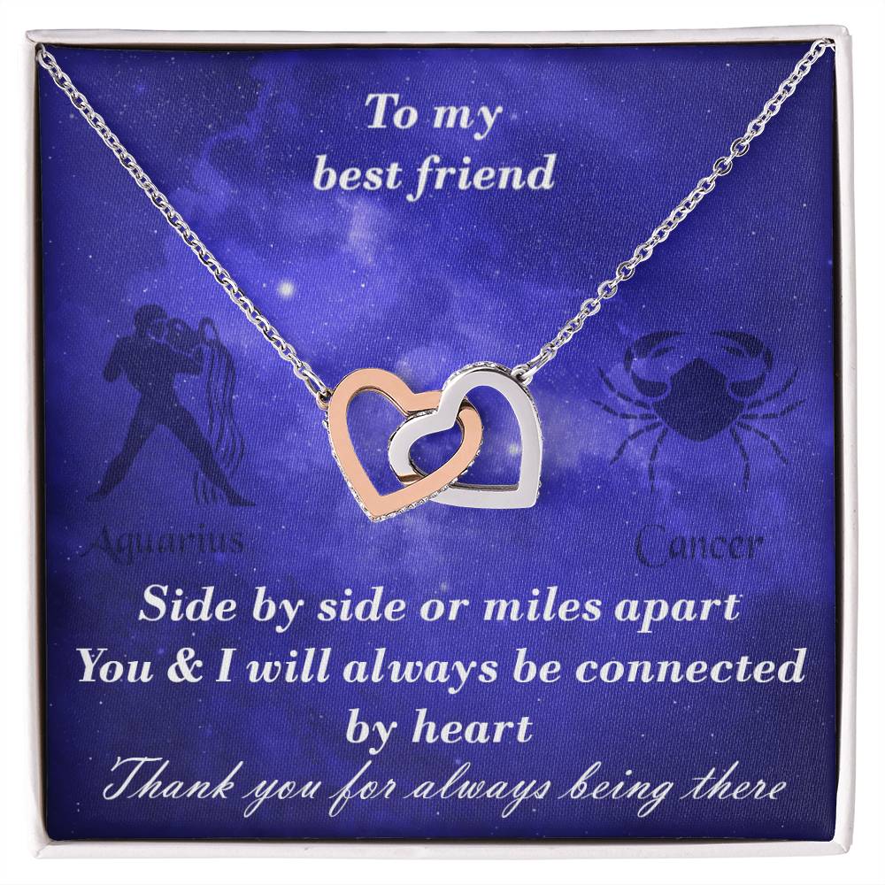 Aquarius To Cancer Best Friend Interlocked Hearts Necklace Interlocking Hearts Necklace