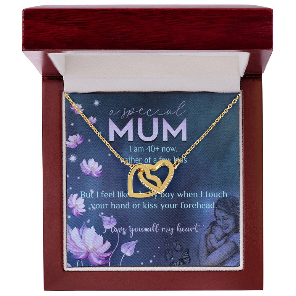 Feel Like A Baby Boy Gift For Mum Interlocking Hearts Necklace
