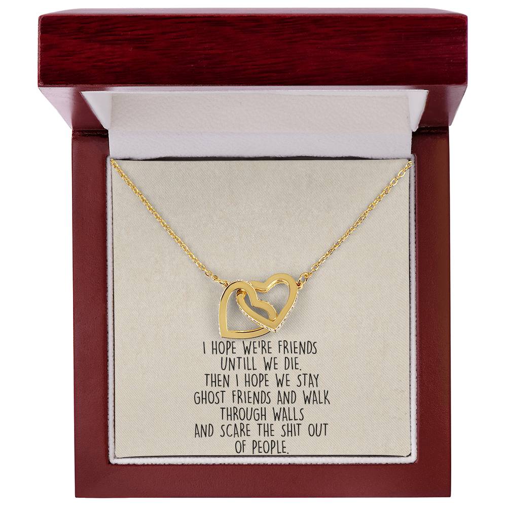 Ghost Friends Soul Sister Interlocking Heart Necklace Best Friend Gift Bff Gift Interlocking Hearts Necklace