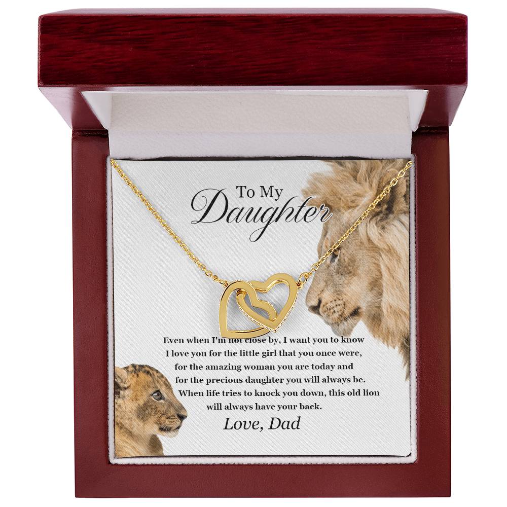 To My Daughter - Interlocking Love Necklace - Tmdt05 Interlocking Hearts Necklace