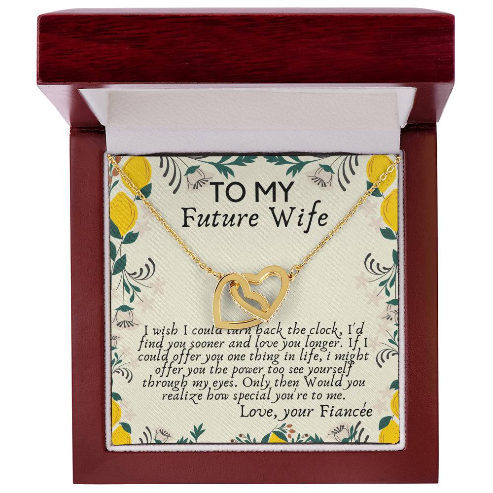 Future Wife Heart Necklace For Fiancé On Engagement Fiancée Birthday Gift Fiancée Gift For Her Engagement Gift To My Future Wife Gift Interlocking Hearts Necklace