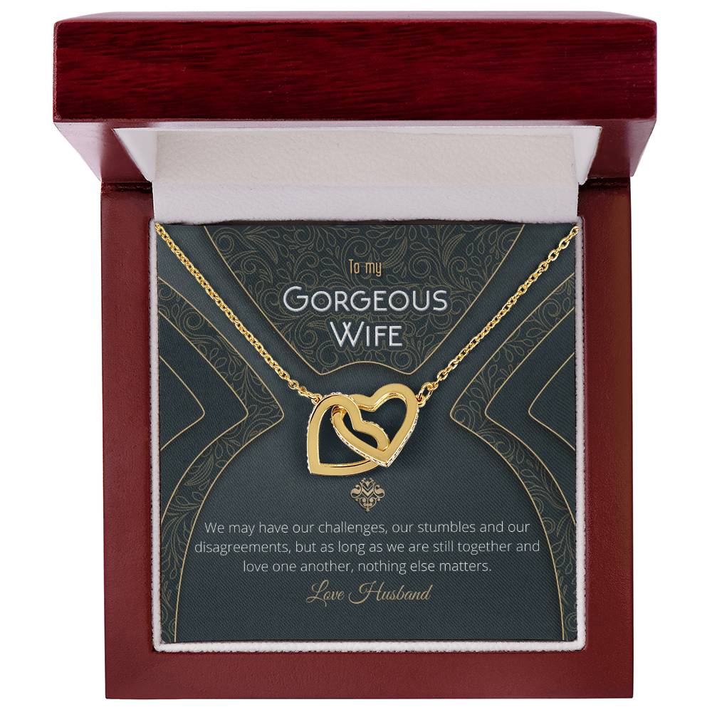 Unique & Romantic Husband To Wife Gift Necklace Interlocking Hearts Necklace