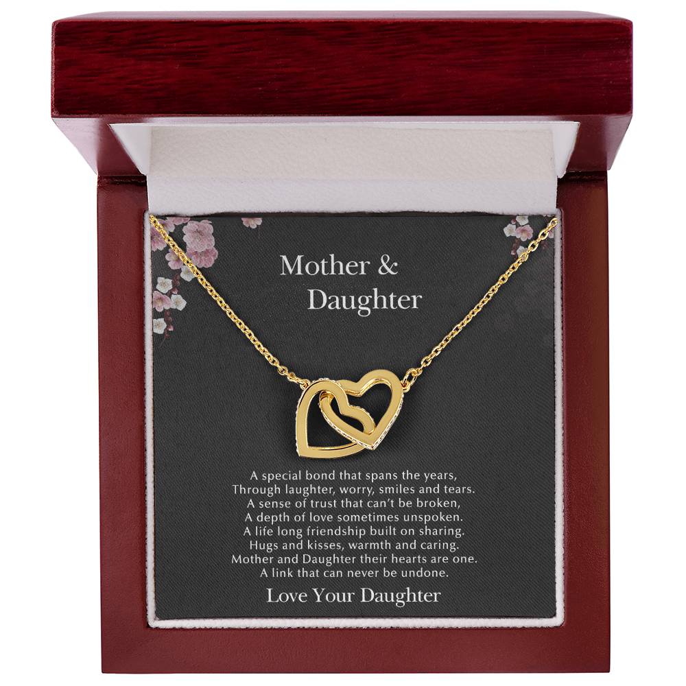 Our Hearts Are One Interlocking Hearts Necklace