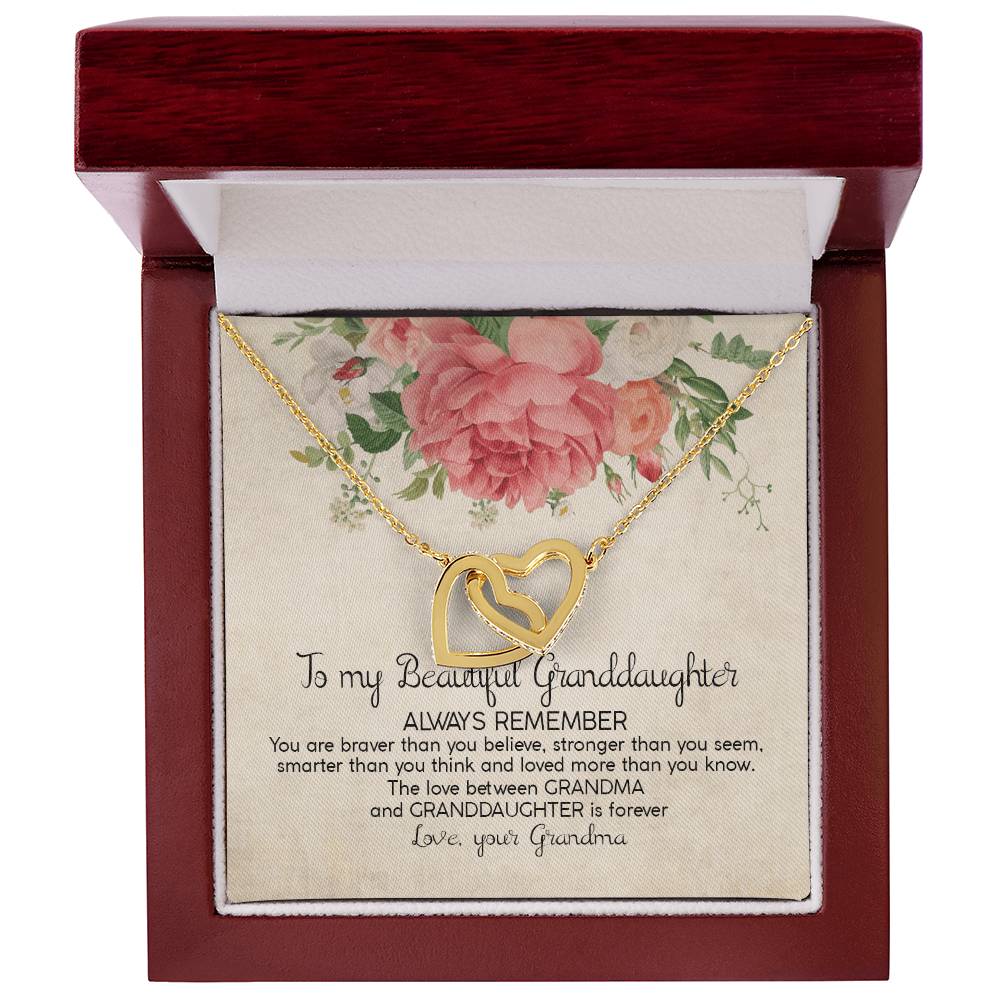 Always Remember - Best Gift For Granddaughter Interlocking Hearts Necklace