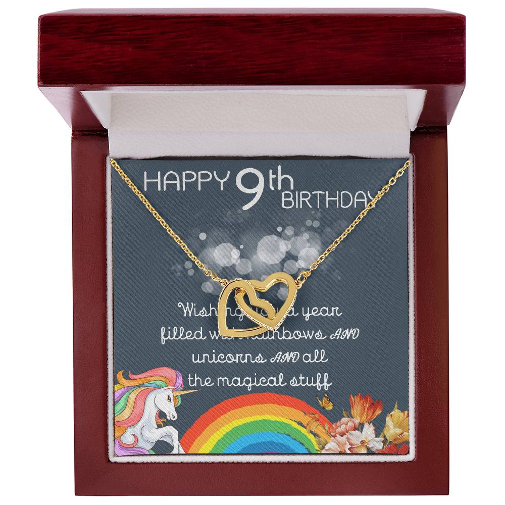 9Th Birthday Necklace Gifts For Girls Cute Unicorn 9 Years Old Girl Jewelry Gift For Daughter Niece Interlocking Necklace Xu246Il02 Interlocking Hearts Necklace