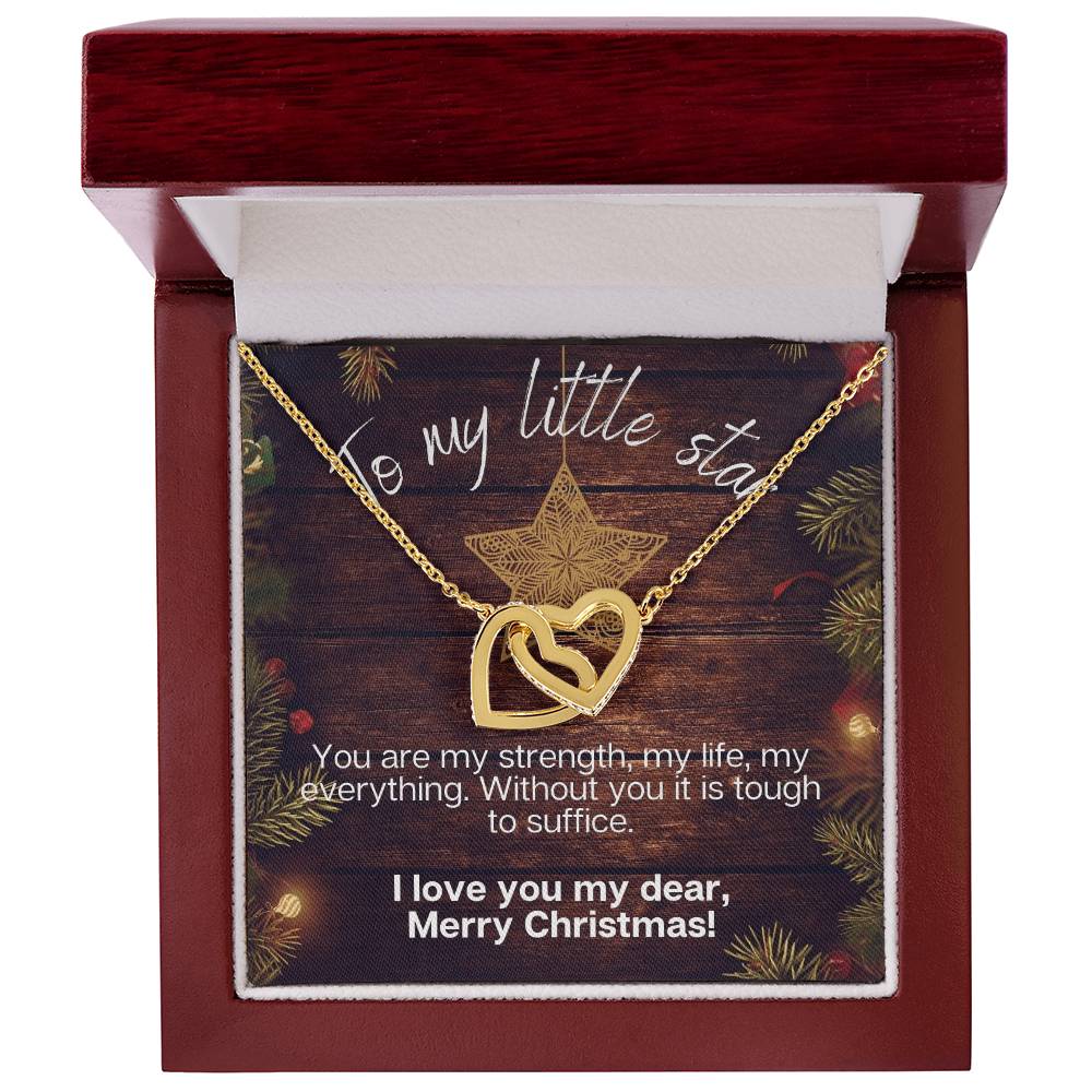 To My Little Star ⭐ - Perfect Christmas Gift 🎅🤶 Interlocking Hearts Necklace