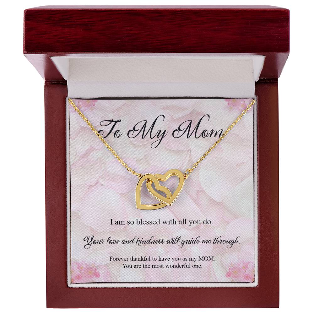 To My Mom - Forever Thankful Interlocked Necklace Interlocking Hearts Necklace