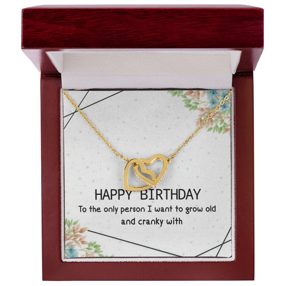 Happy Birthday Interlocking Hearts Necklace