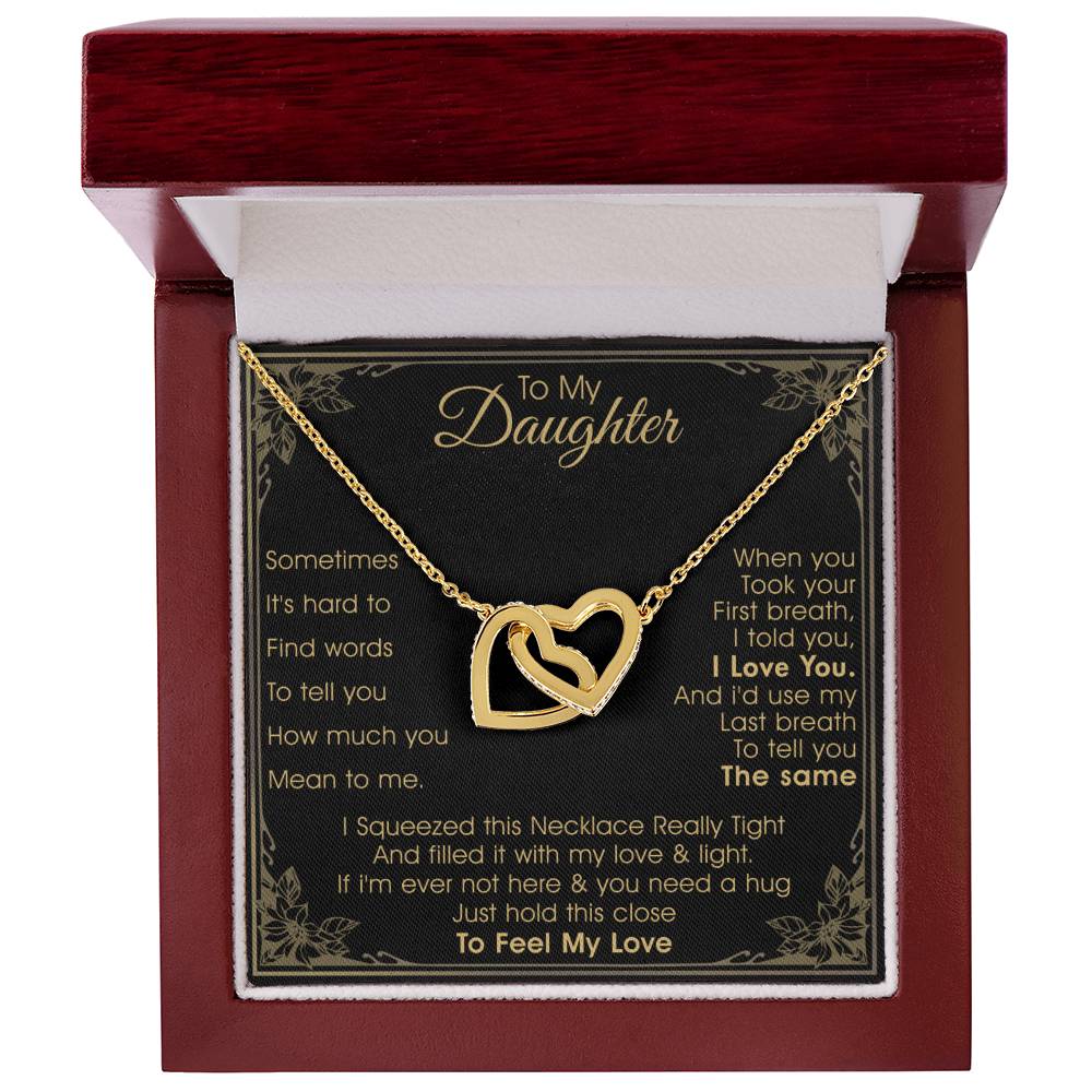 A Gift For Daughter Interlocking Hearts Necklace - Feel My Love