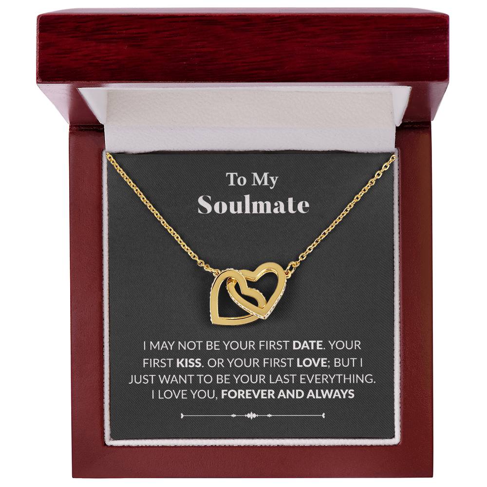 To My Soulmate Interlocking Heart Necklace Wife Necklace Fiancé Neclace Interlocking Hearts Necklace