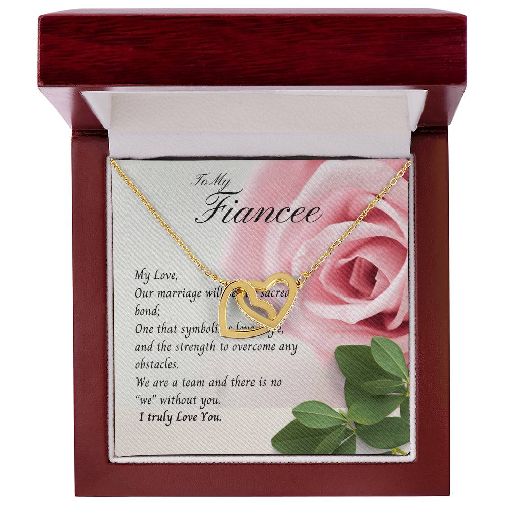 To My Fiancee Necklace Interlock Hearts Promise Gift Birthday Gift Wedding Gift Christmas Gift Interlocking Hearts Necklace