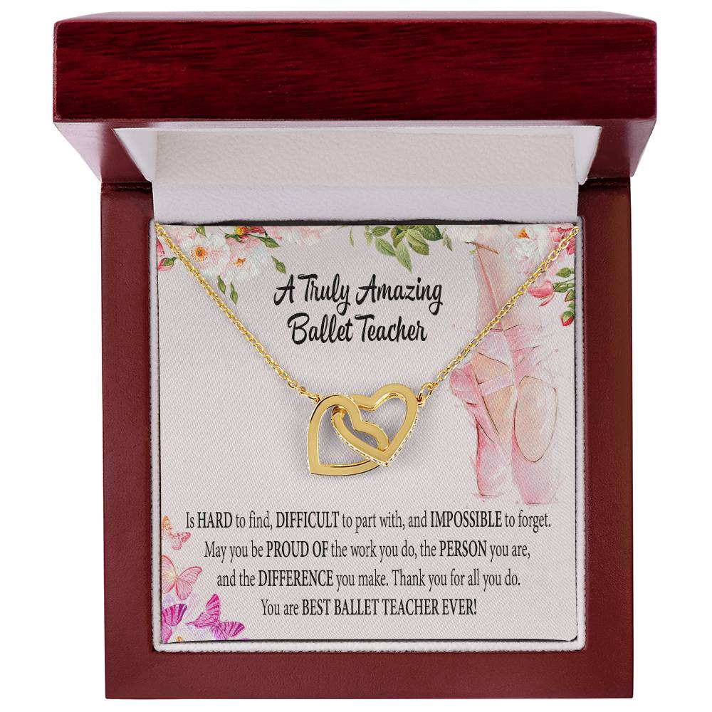 Ballet Teacher Interlocking Hearts Necklace