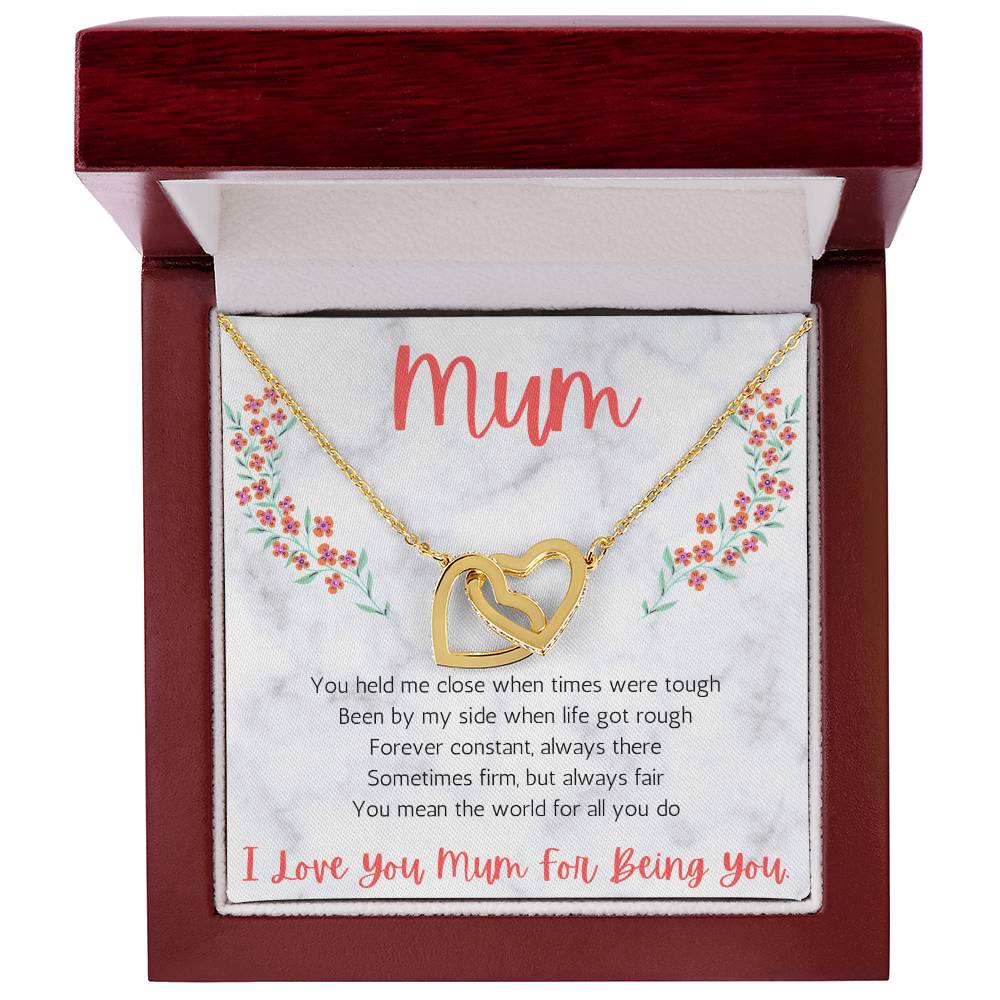 I Love You Mum - Interlocking Hearts Necklace
