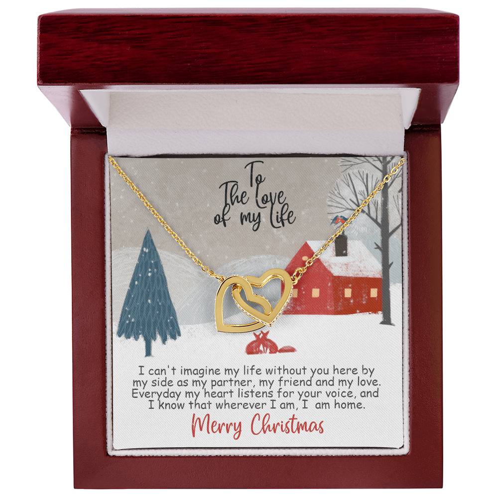 Merry Christmas To The Love Of My Life Intertwined Hearts Interlocking Hearts Necklace