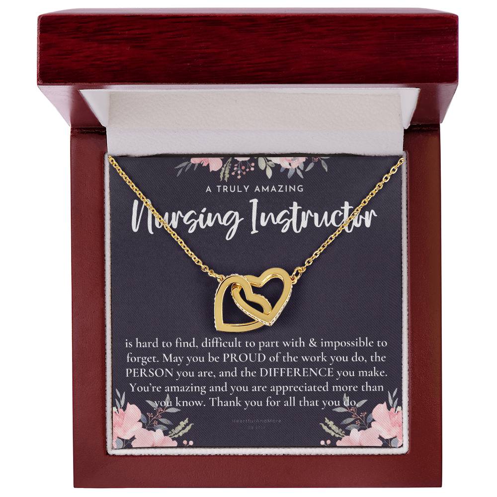 Gift For Nursing Instructor Nursing Instructor Appreciation Gift A Truly Amazing Nursing Instructor Gift Interlocking Hearts Necklace