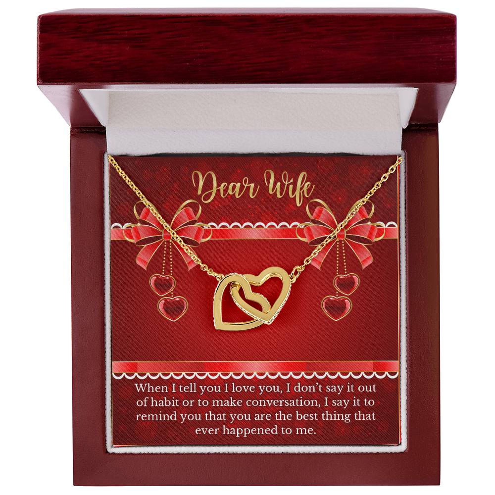 Gift For Wife - Anniversary Gift For Soulmate Interlocking Hearts Necklace