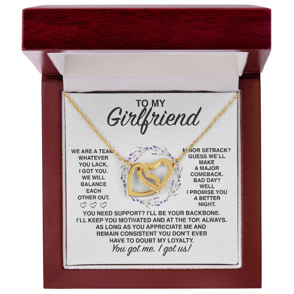 Gf005 Interlocking Hearts Necklace Gift For Girlfriend