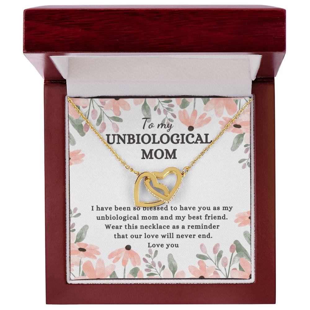 Gift For Unbiological Mom - Interlocking Heart Necklace Interlocking Hearts Necklace