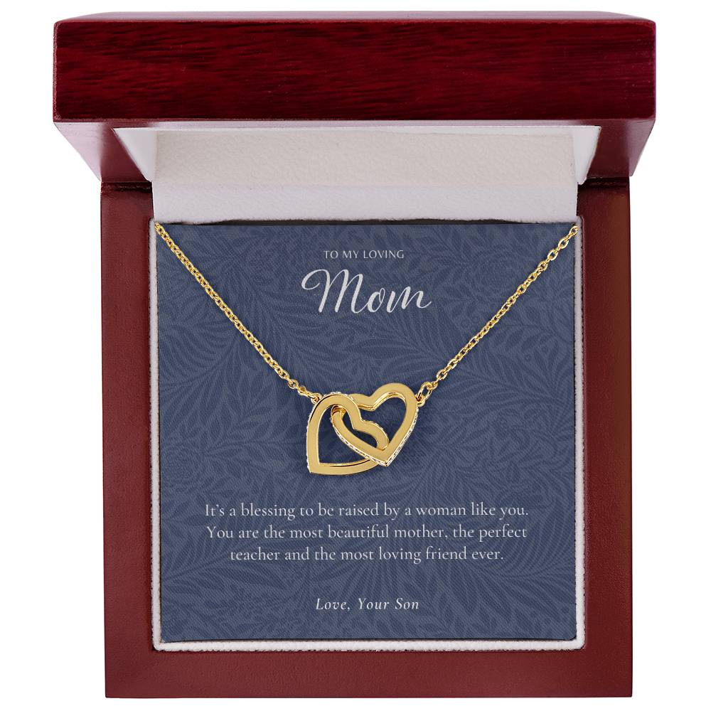 Gift For Mom From Son Mother Necklace From Son Mother'S Day Gift From Son Best Mom Gift Mother'S Birthday Gift Interlocking Hearts Necklace