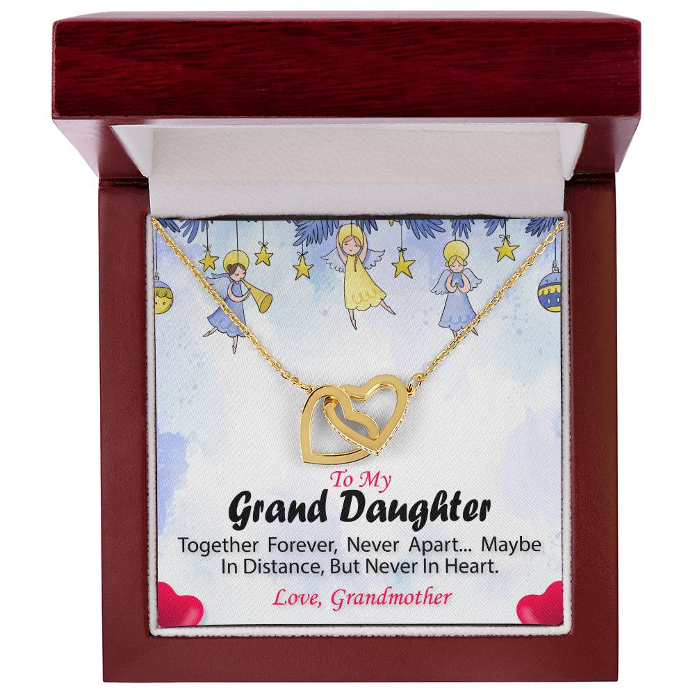 To My Granddaughter - Together Forever Necklace Interlocking Hearts Necklace
