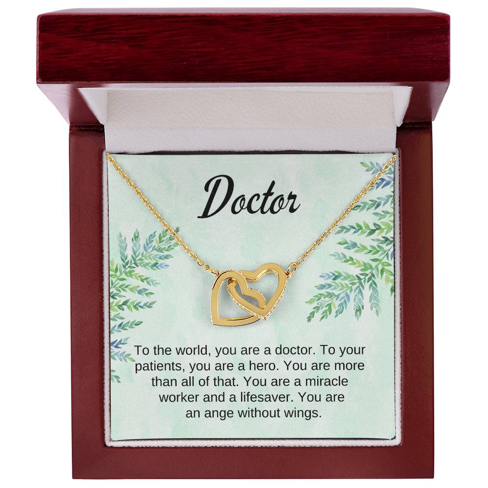 Doctor Gift Interlocking Hearts Necklace