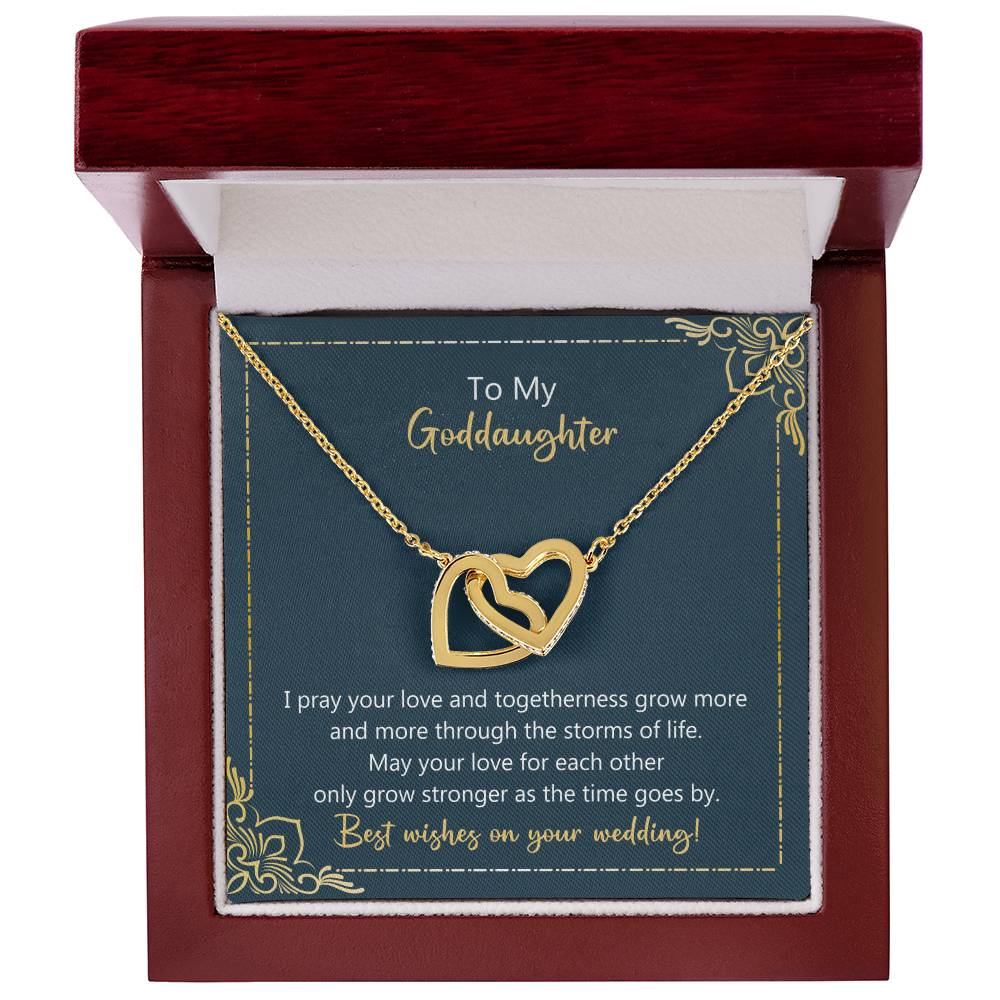 To My Goddaughter May Your Love Grow Stronger Necklace Interlocking Hearts Necklace