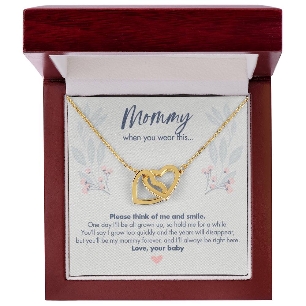Gift From Baby To Mommy With - Mommy When You Wear This Necklace Interlocking Hearts Necklace