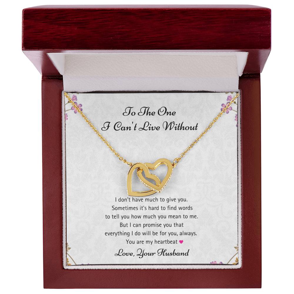 You Are My Heartbeat - Necklace Interlocking Hearts Necklace