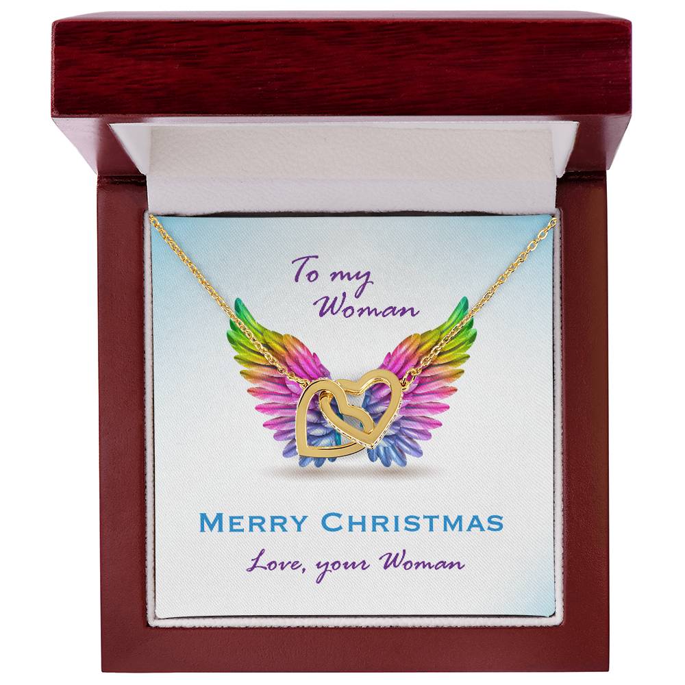 To My Woman Interlocking Hearts Necklace
