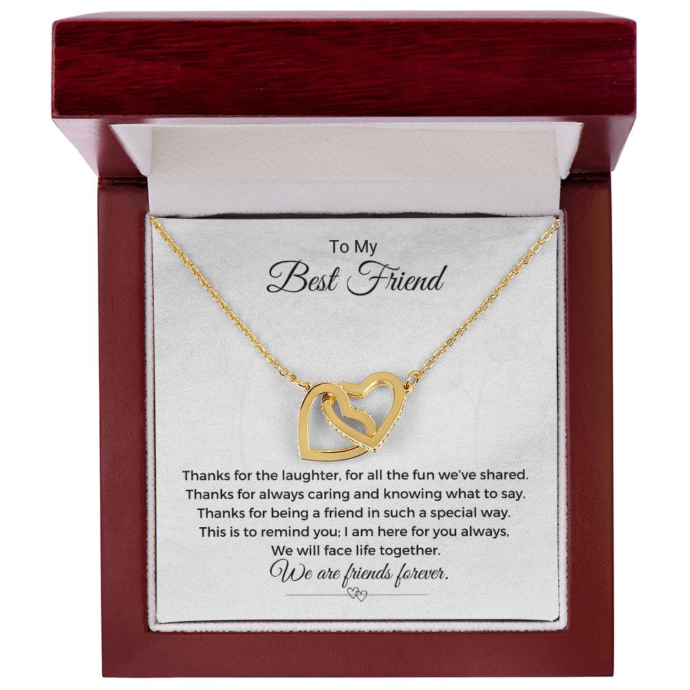 Thanks For The Laughter Necklace Interlocking Hearts Necklace