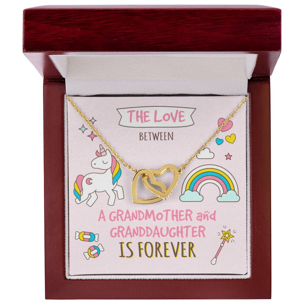 The Love Between A Grandmother And Granddaughter Is Forever Interlocking Hearts Necklace