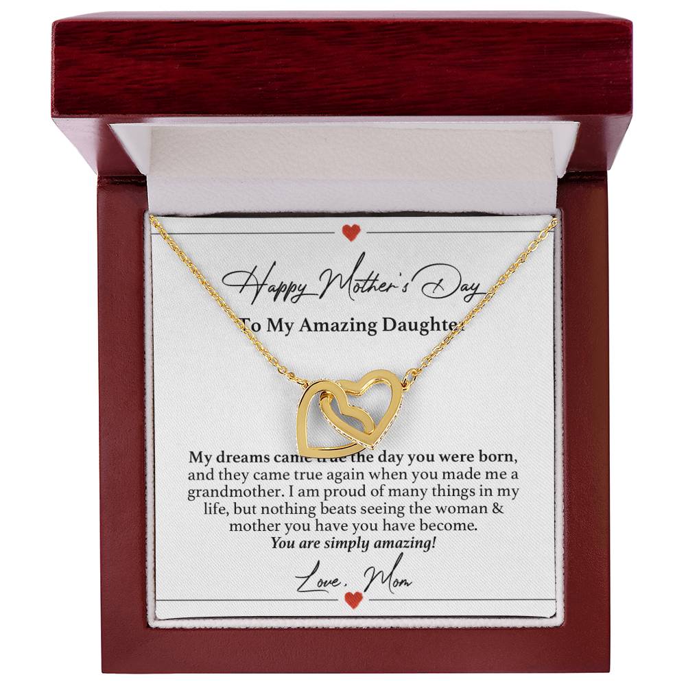 To My Daughter Mother'S Day Necklace Interlocking Hearts Necklace