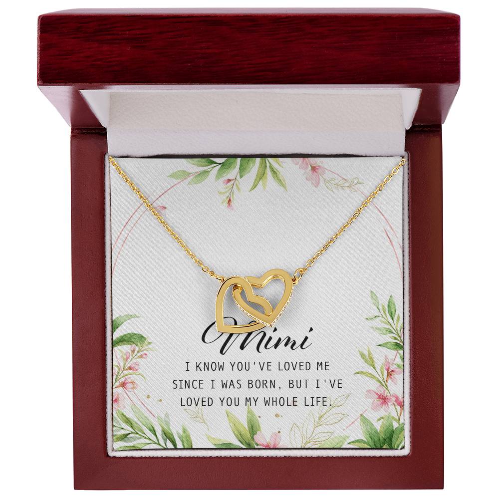 Mimi Interlocking Hearts Necklace Message Card