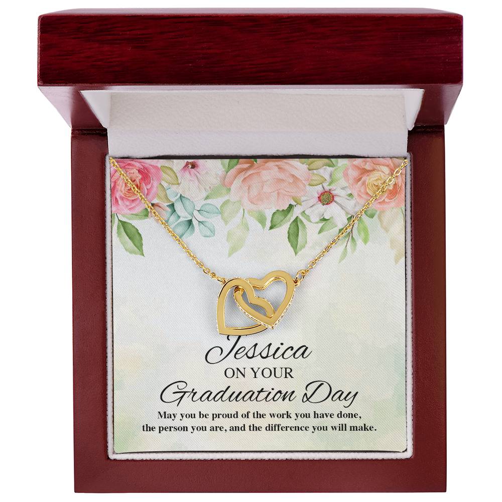 On Your Graduation Necklace Interlocking Hearts Necklace