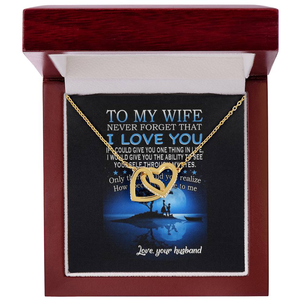 Gift For Wife - Interlocking Hearts Necklace