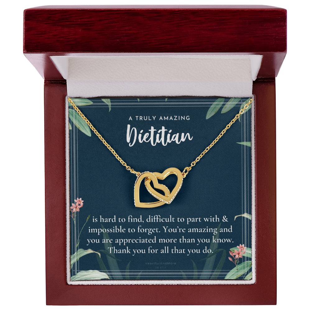 Gift For Dietitian Dietitian Appreciation Gift A Truly Amazing Dietitian Gift Interlocking Hearts Necklace