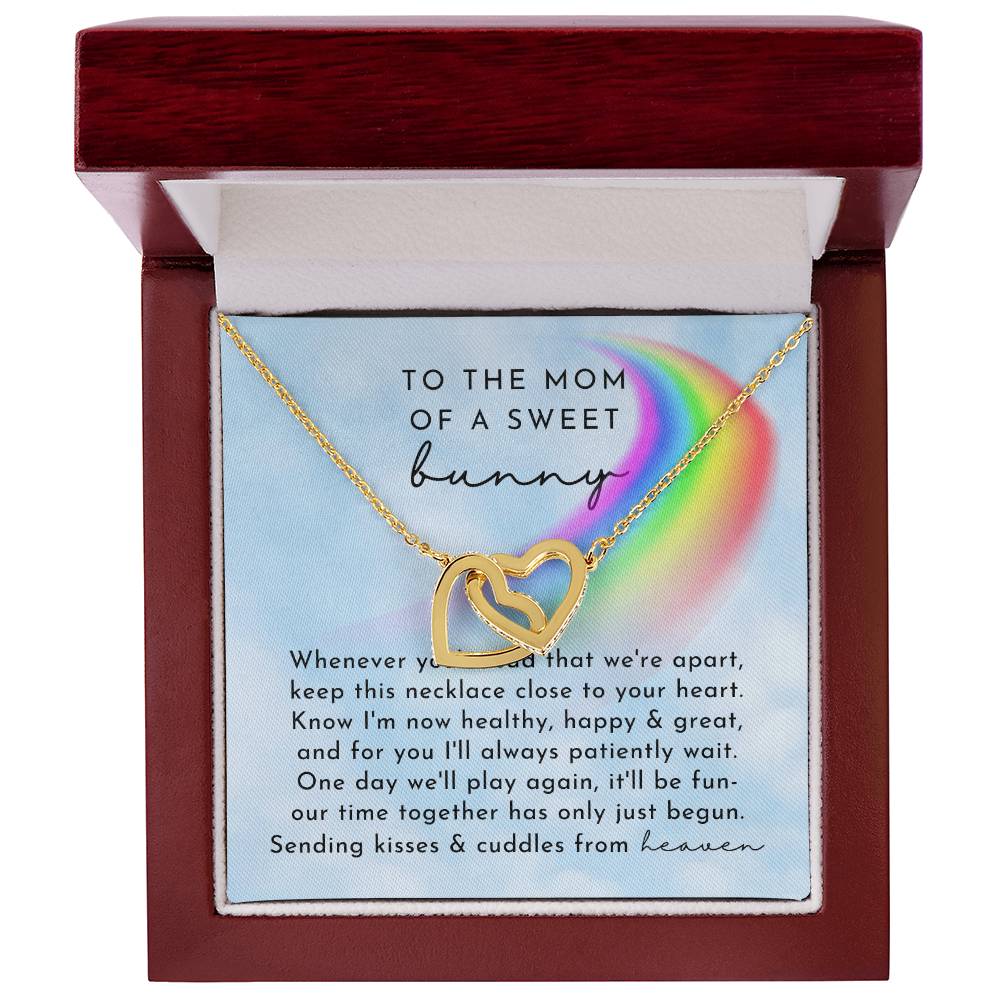 Bunny Memorial Interlocking Hearts Necklace Day Rainbow Remembrance